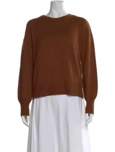 Pre-owned Theory Cashmere Crew Neck Sweater In Brown