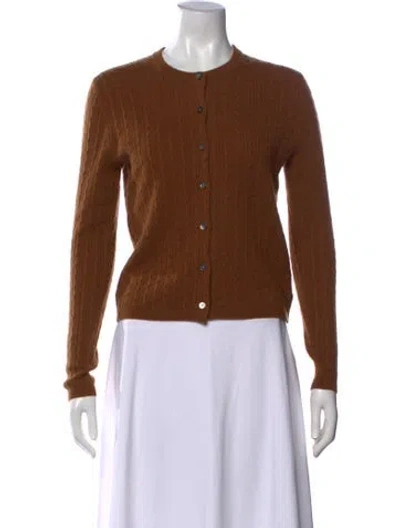 Pre-owned Theory Cashmere Crew Neck Sweater In Brown