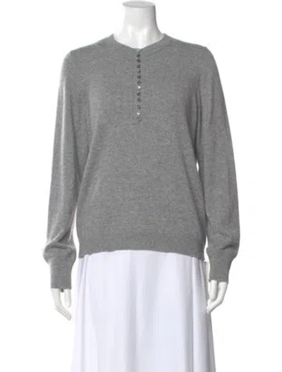 Pre-owned Theory Cashmere Crew Neck Sweater In Gray