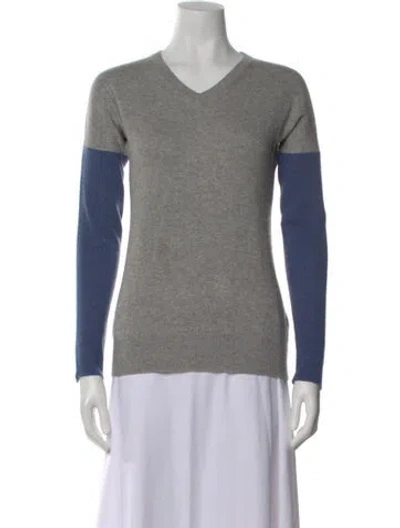Pre-owned Theory Cashmere Crew Neck Sweater In Gray
