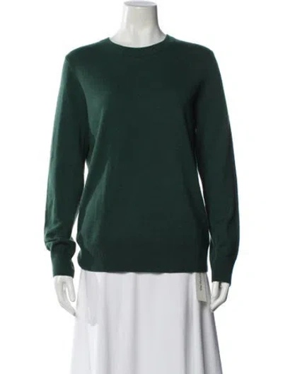 Pre-owned Theory Cashmere Crew Neck Sweater In Green