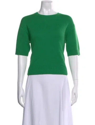 Pre-owned Theory Cashmere Crew Neck Sweater In Green