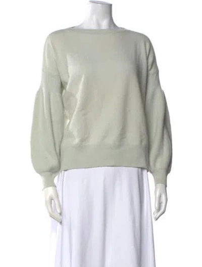 Pre-owned Theory Cashmere Crew Neck Sweater In Green