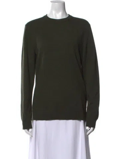 Pre-owned Theory Cashmere Crew Neck Sweater In Green