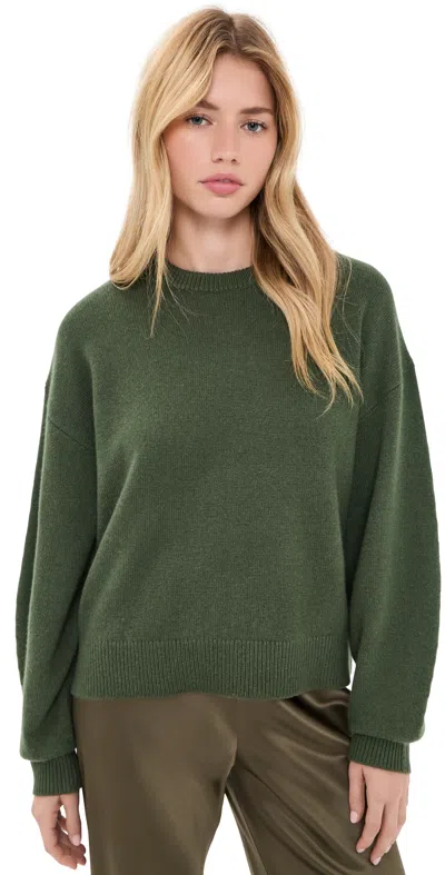 Theory Cashmere Crew Neck Sweater Ivy In Green