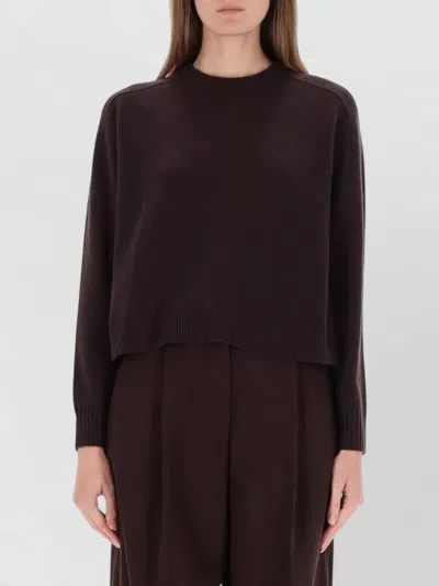 Theory Cashmere Crew Neck Sweater Long Sleeves In Brown
