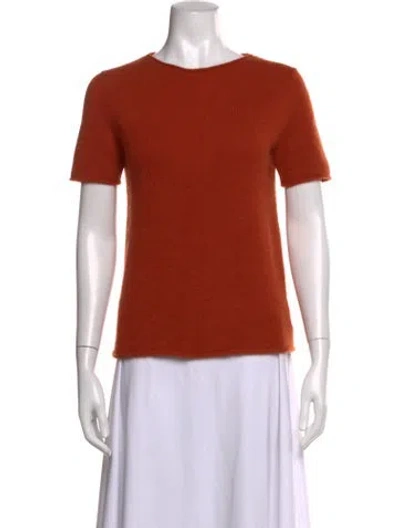 Pre-owned Theory Cashmere Crew Neck Sweater In Orange