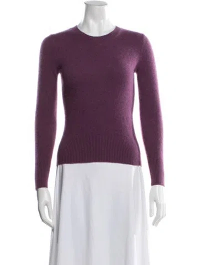 Pre-owned Theory Cashmere Crew Neck Sweater In Purple