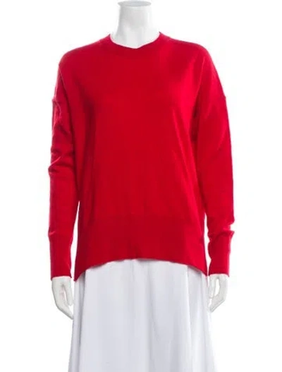 Pre-owned Theory Cashmere Crew Neck Sweater In Red