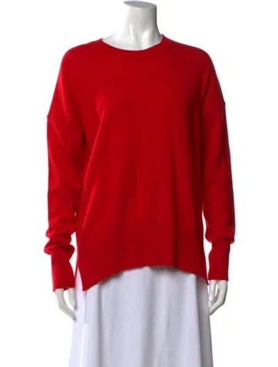 Pre-owned Theory Cashmere Crew Neck Sweater In Red