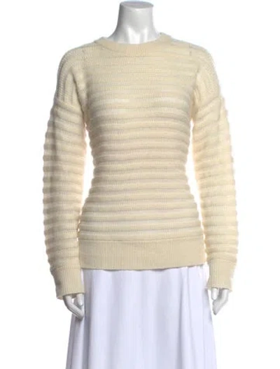 Pre-owned Theory Cashmere Crew Neck Sweater In White