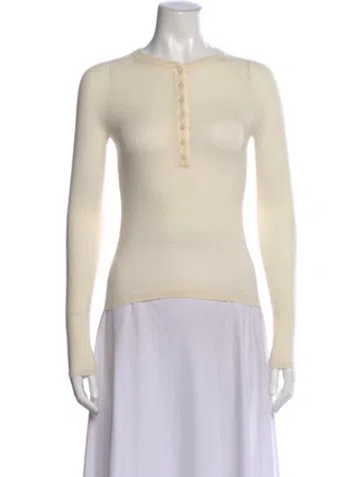 Pre-owned Theory Cashmere Crew Neck Sweater In White