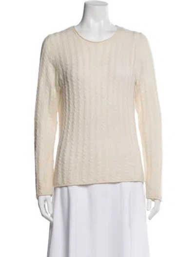 Pre-owned Theory Cashmere Crew Neck Sweater In White