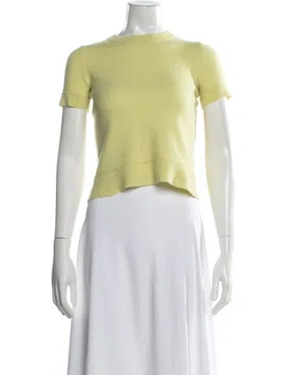 Pre-owned Theory Cashmere Crew Neck Sweater In Yellow