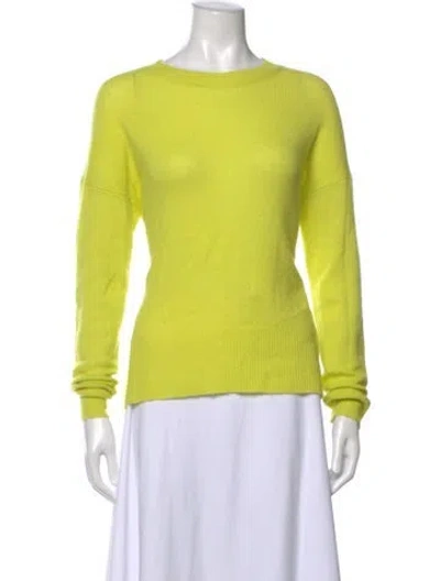 Pre-owned Theory Cashmere Crew Neck Sweater In Yellow