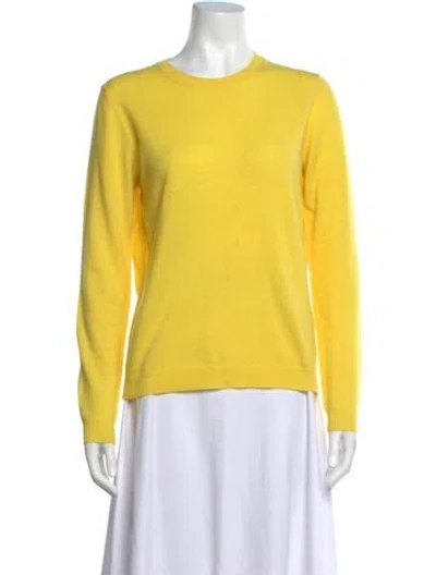 Pre-owned Theory Cashmere Crew Neck Sweater In Yellow