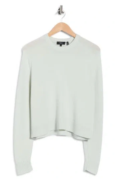 Theory Cashmere Crewneck Crop Sweater In Blue