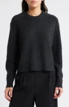Theory Cashmere Crewneck Crop Sweater In Black
