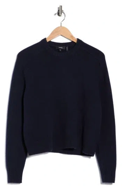 Theory Cashmere Crewneck Crop Sweater In Black
