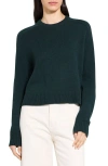 Theory Cashmere Crewneck Crop Sweater In Green