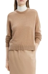 Theory Cashmere Crewneck Crop Sweater In Royal Camel