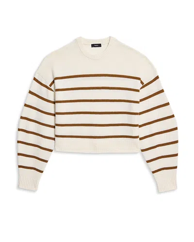 Theory Cashmere Crewneck Sweater In Brown