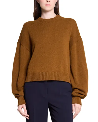 Theory Cashmere Crewneck Sweater In Brown