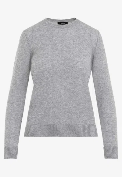 Theory Cashmere Crewneck Sweater In Gray