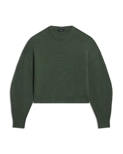 Theory Cashmere Crewneck Sweater In Green