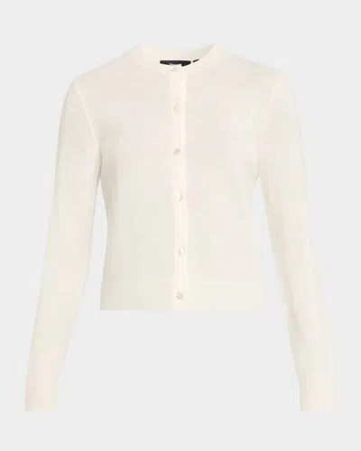 Theory Cashmere Cropped Cardigan Sweater In Neutral