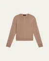Theory Cashmere Cropped Cardigan Sweater In Royalcamel