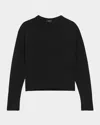 Theory Cashmere Cropped Crewneck Sweater In Black