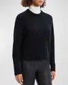 Theory Cashmere Cropped Sweater In Blk