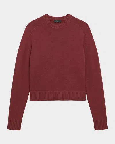 THEORY CASHMERE CROPPED CREWNECK SWEATER