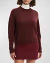 Theory Cashmere Cropped Sweater In Cordovan