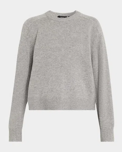 THEORY CASHMERE CROPPED CREWNECK SWEATER