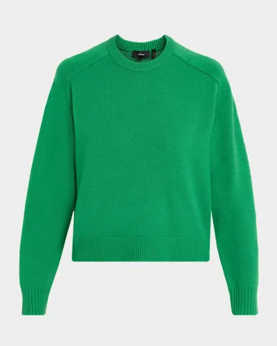 THEORY CASHMERE CROPPED CREWNECK SWEATER