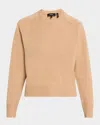 Theory Cashmere Cropped Crewneck Sweater In Neutral