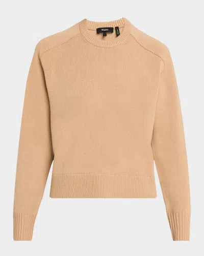 THEORY CASHMERE CROPPED CREWNECK SWEATER