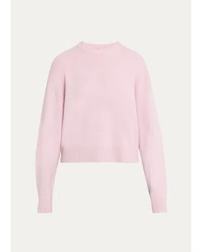 Theory Cashmere Cropped Crewneck Sweater In Animal Print