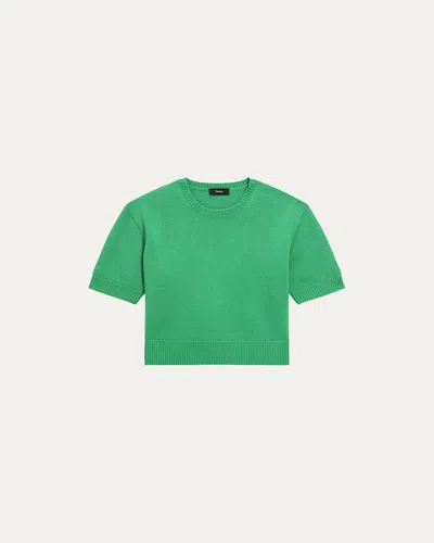 Theory Cashmere Cropped Short-sleeve T-shirt