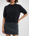 Theory Cashmere Cropped Short-sleeve T-shirt In Black