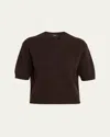 Theory Womens Cacao Cropped Short-sleeve Cashmere T-shirt In Brown