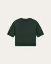 Theory Cashmere Cropped Short-sleeve T-shirt In Hunter Green