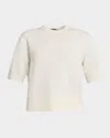 Theory Cashmere Cropped Short-sleeve T-shirt In Neutral