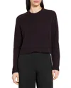 Theory Cashmere Cropped Sweater In Brown