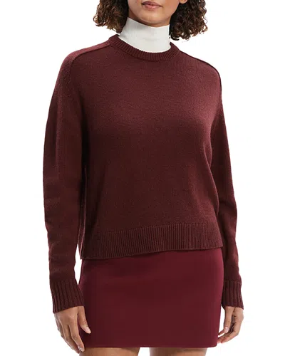 Theory Cashmere Cropped Sweater In Cordovan