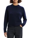 Theory Cashmere Crewneck Crop Sweater In Dark Denim
