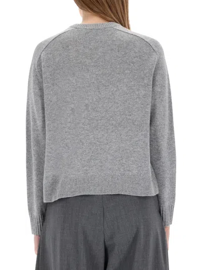 Theory Cashmere Cropped Sweater In Gray