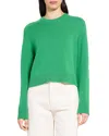 Theory Cashmere Cropped Sweater In Green